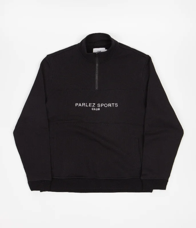 Hoodies & sweatshirts with drawstring sleek style-Parlez Endurance 1/4 Zip Sweatshirt - Black