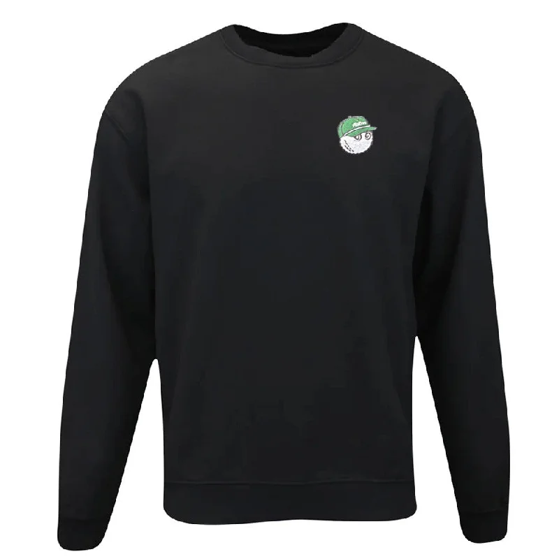 Hoodies & sweatshirts with striped modern elegance-Malbon Evergreen GD Crewneck Golf Sweatshirt Black - FW24