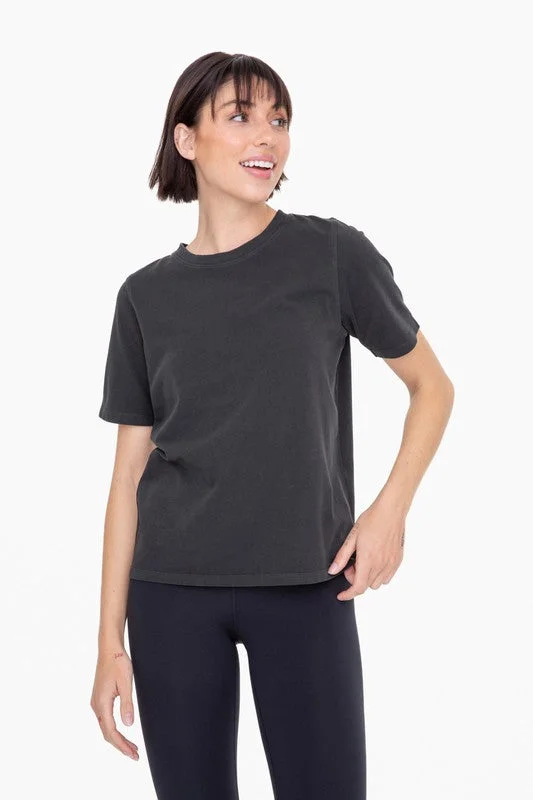 sheer camisoles for a feminine look-Mono B Black Boxy Tee