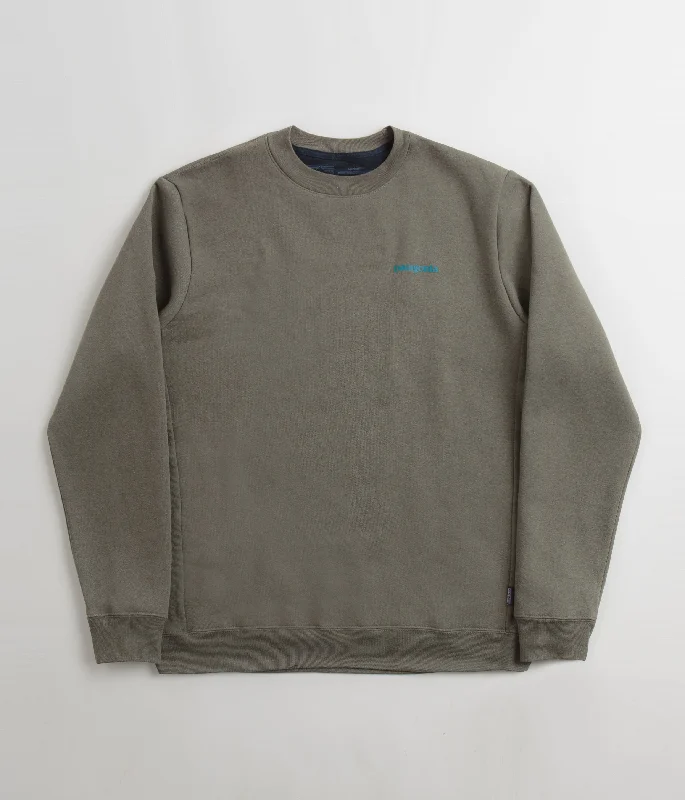 Hoodies & sweatshirts with drawstring cozy style-Patagonia Fitz Roy Icon Uprisal Crewneck Sweatshirt - Sleet Green