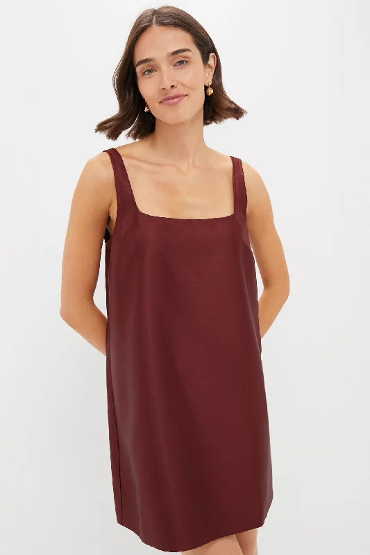 Classy sheath midi dresses-Oxblood Cassie Dress