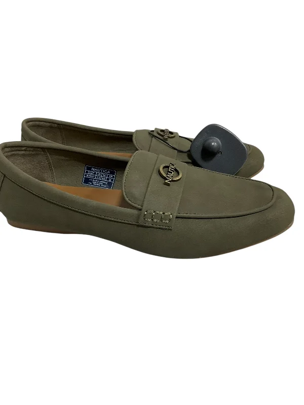 Flats with soft leather upper-Shoes Flats By Nautica In Green, Size: 7.5