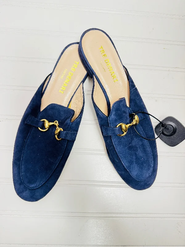 Flats with plush synthetic comfort-Shoes Flats By TRE DENARI  In Navy, Size: 8