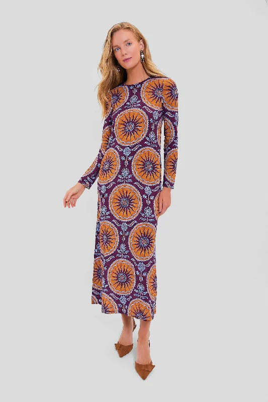 Sexy slit maxi dresses-Sovereign Long Sleeve Swing Dress