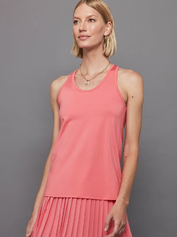 crochet tops for beachy vibes-Cosmos Tank - Sun Kissed Coral