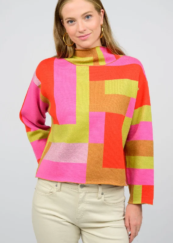 zip-up tops for versatile styling-IVY JANE COLOR BLOCK SWEATER