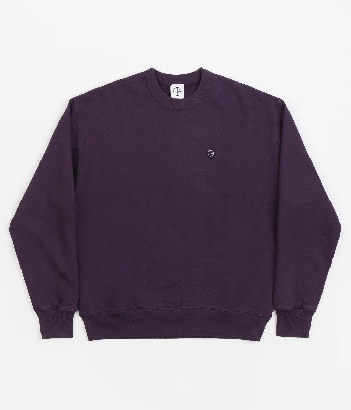 Hoodies & sweatshirts with cotton plush elegance-Polar Patch Crewneck Sweatshirt - Dark Violet