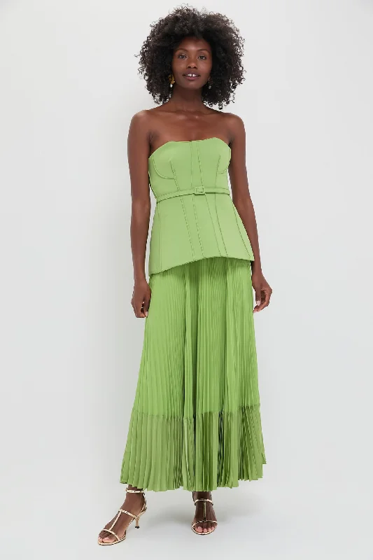 Chic one-shoulder dresses-Vine Prisca Bustier Midi Dress