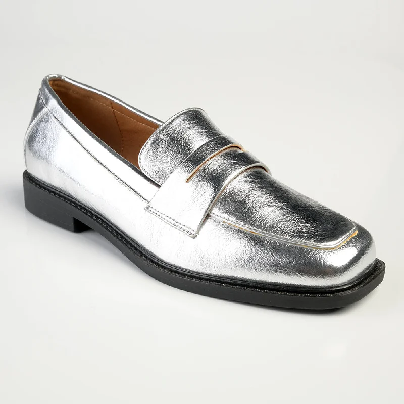 Flats with budget-friendly pack deals-Madison Bliss 3 Loafer With Saddle - Silver