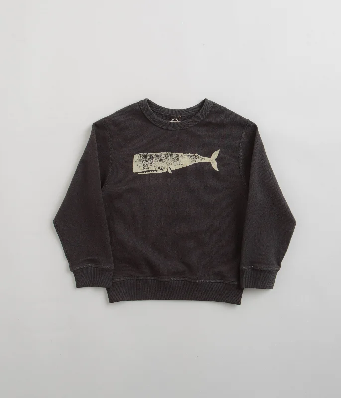 Hoodies & sweatshirts with smooth polyester sheen-Mollusk Kids Whale Crewneck Sweatshirt - Faded Navy