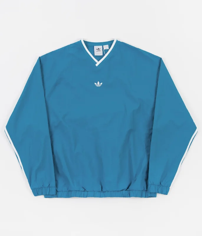 Hoodies & sweatshirts with sustainable jersey weave-Adidas Windbreaker Sweatshirt - Sonic Aqua / White