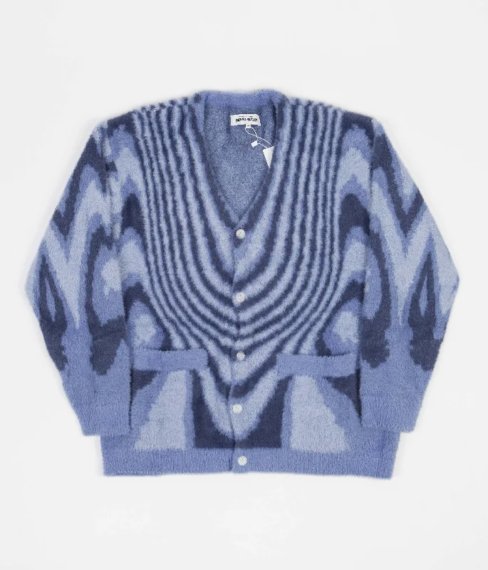 Hoodies & sweatshirts with textured velour patterns-Fucking Awesome Acid Hairy Cardigan - Blue