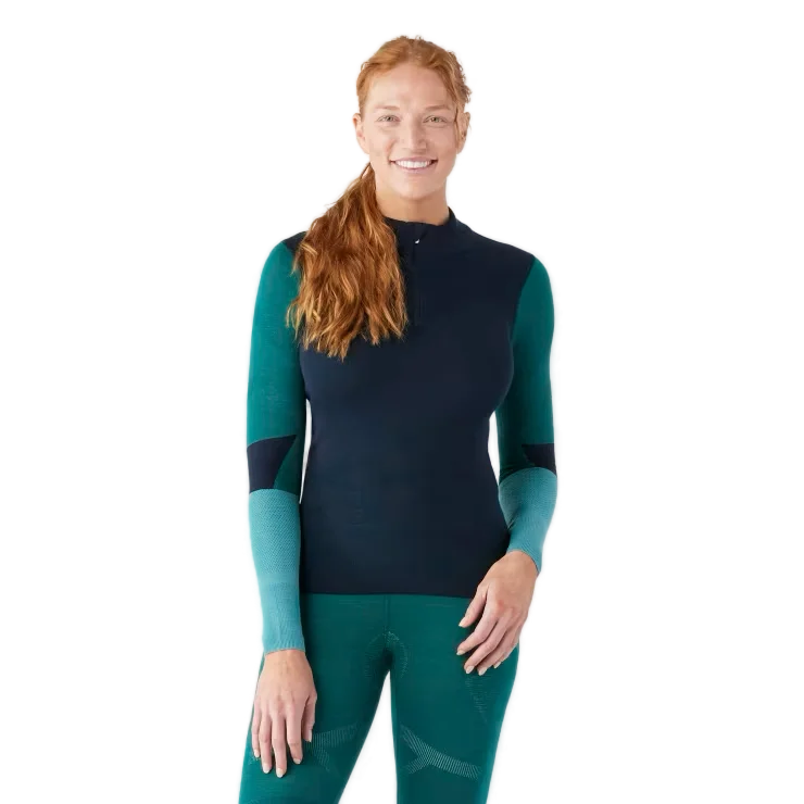 casual tunic tops for feminine style-Smartwool Women's Intraknit Thermal Merino Base Layer 1/4 Zip Top