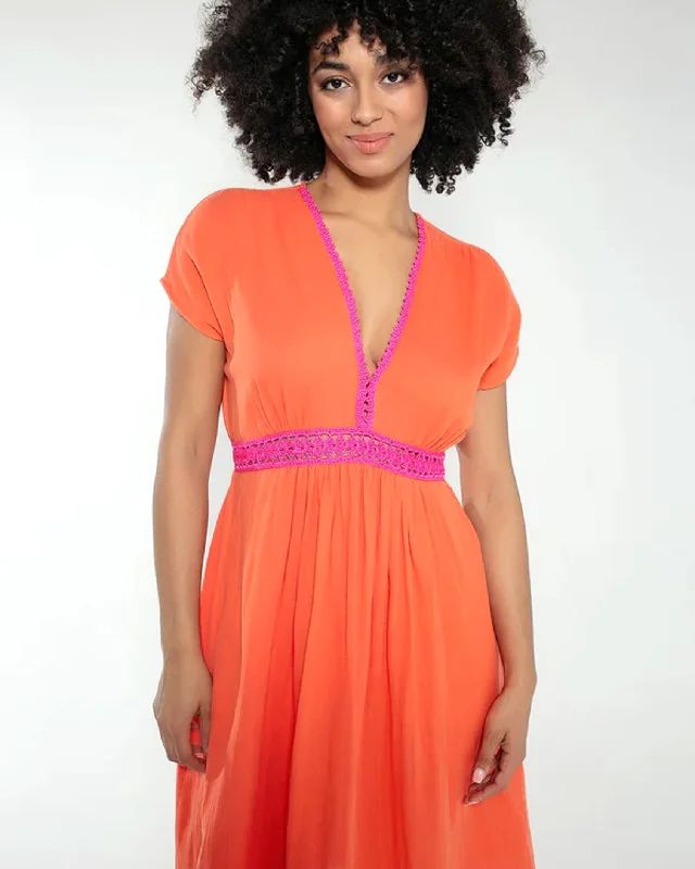 Trendy off-shoulder maxi dresses-Nooki Layla Dress Orange