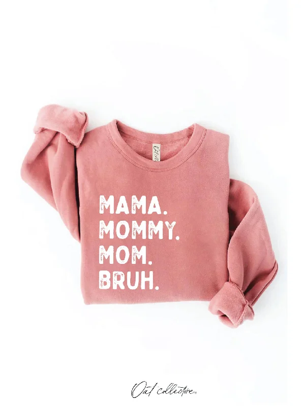 Hoodies & sweatshirts with ruby vibrant highlights-Mama Mommy Mom Bruh Graphic Sweatshirt