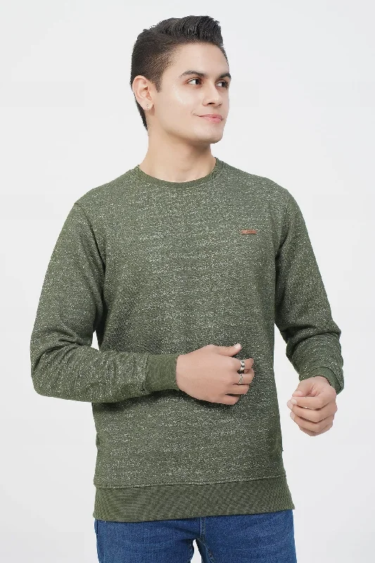 Hoodies & sweatshirts with textured velour designs-Men's "DENVOR" Crew Neck Long Sleeves Sweatshirt