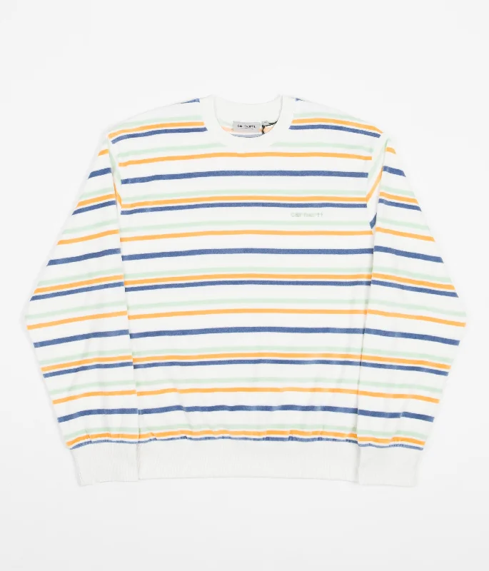 Hoodies & sweatshirts with zip-up practical design-Carhartt Clanton Crewneck Sweatshirt - Clanton Stripe / Wax