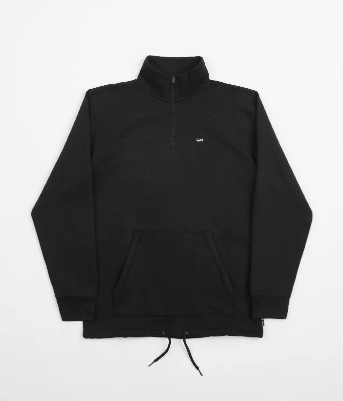 Hoodies & sweatshirts with textured fleece weave-Vans Versa Standard 1/4 Zip Sweatshirt - Black