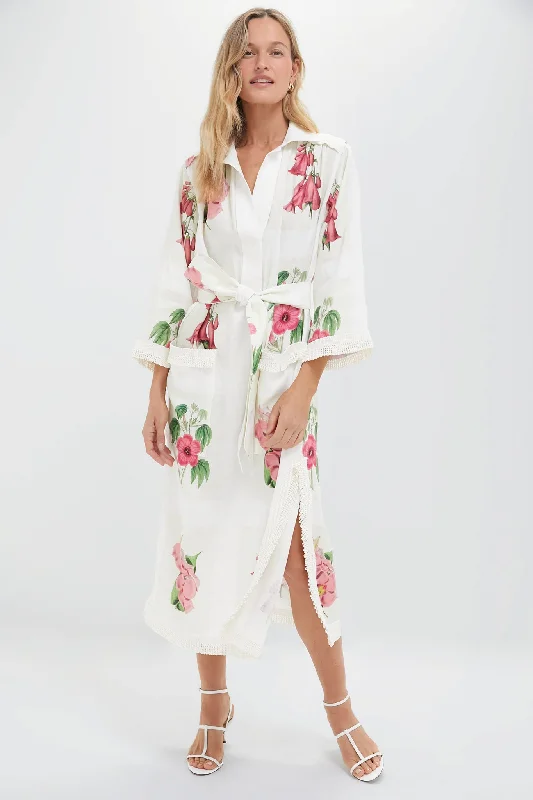 Flowy boho midi dresses-Multi Verandah Floral Long Tunic Dress