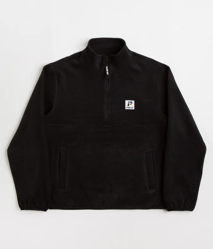 Hoodies & sweatshirts with smooth velour finish-Parlez Reese Fleece 1/4 Zip Sweatshirt - Black