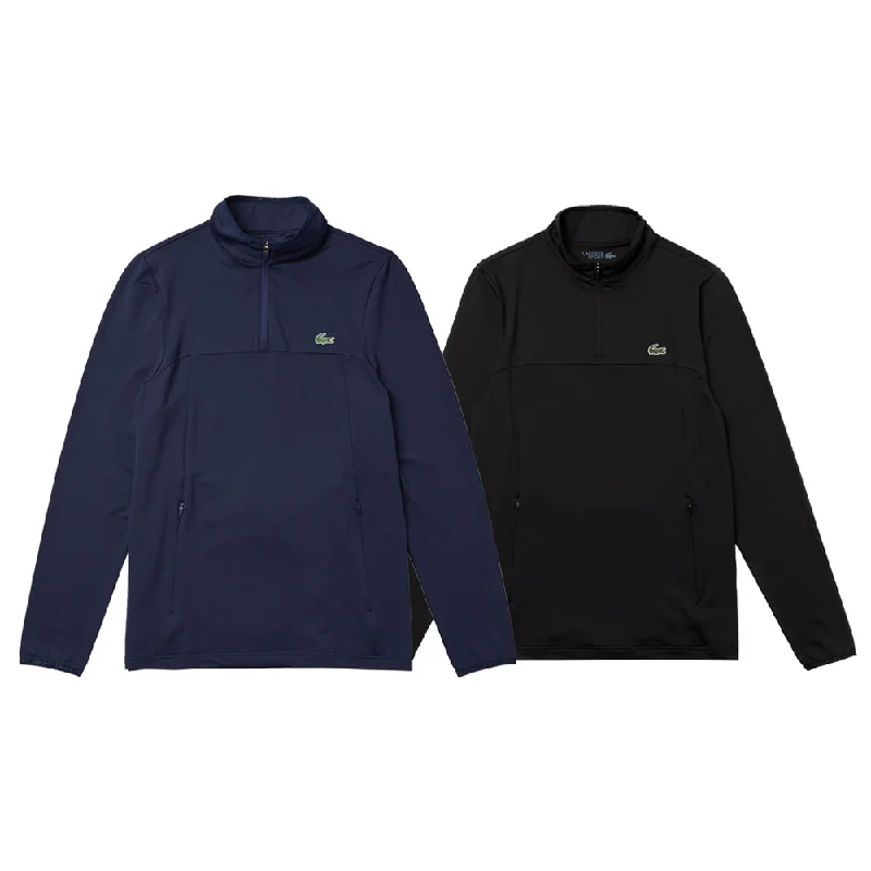 Hoodies & sweatshirts with plaid rustic patterns-Lacoste Sport Stretch Zippered Collar Sweatshirt Golf Pullover 2020