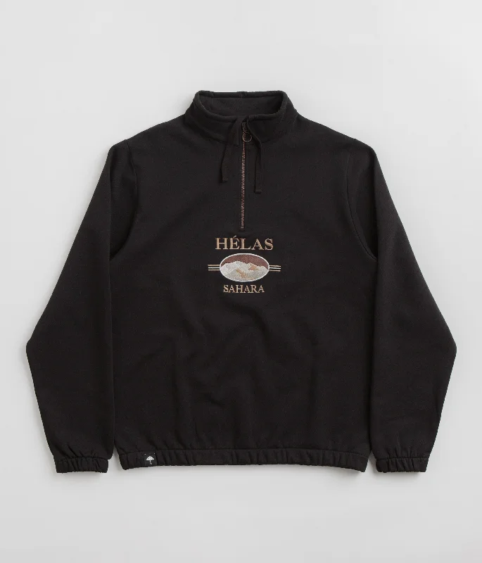 Hoodies & sweatshirts with jersey chic softness-Helas Sahara Quarter Zip Sweatshirt - Black