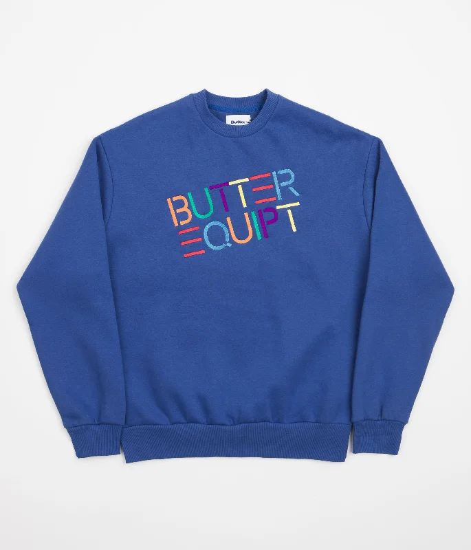 Hoodies & sweatshirts with smooth velour sheen-Butter Goods Equipt Crewneck Sweatshirt - Royal