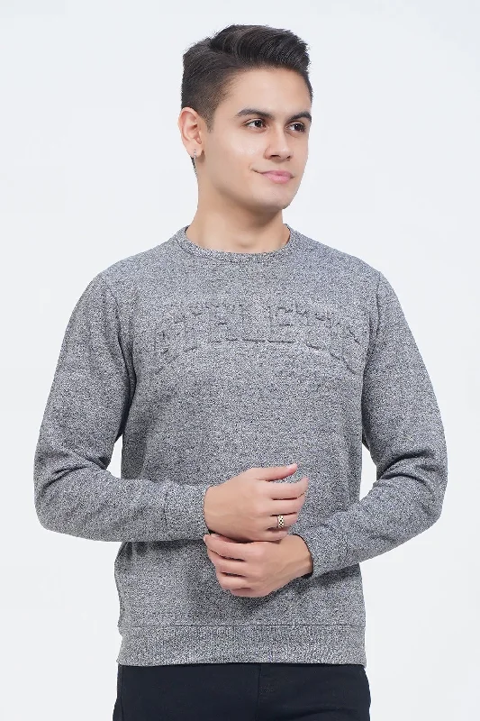 Hoodies & sweatshirts with deep onyx richness-Mens "BARRAK"Crew Neck Long Sleeves Sweatshirt