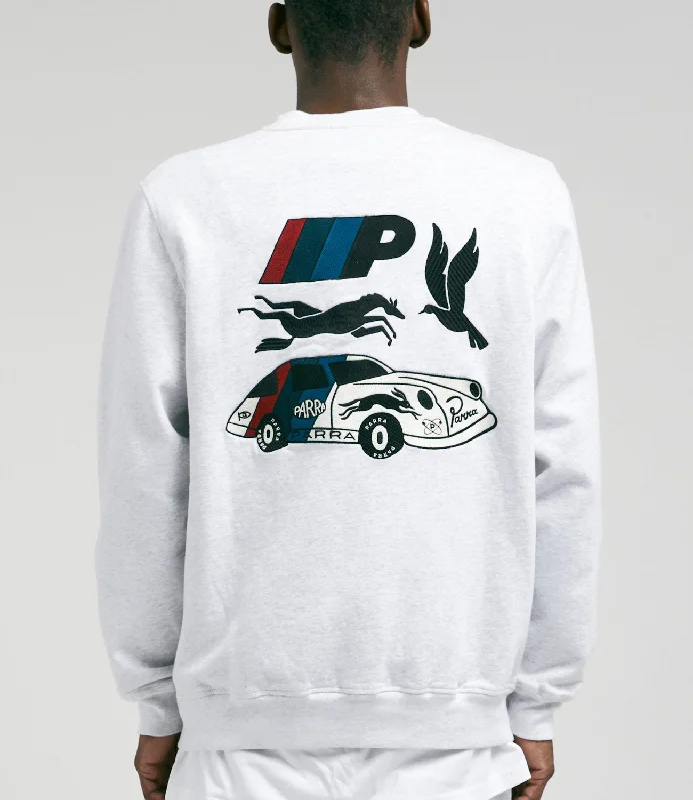 Hoodies & sweatshirts with striped rustic charm-by Parra Parra Racing Team Crewneck Sweatshirt - Ash Grey