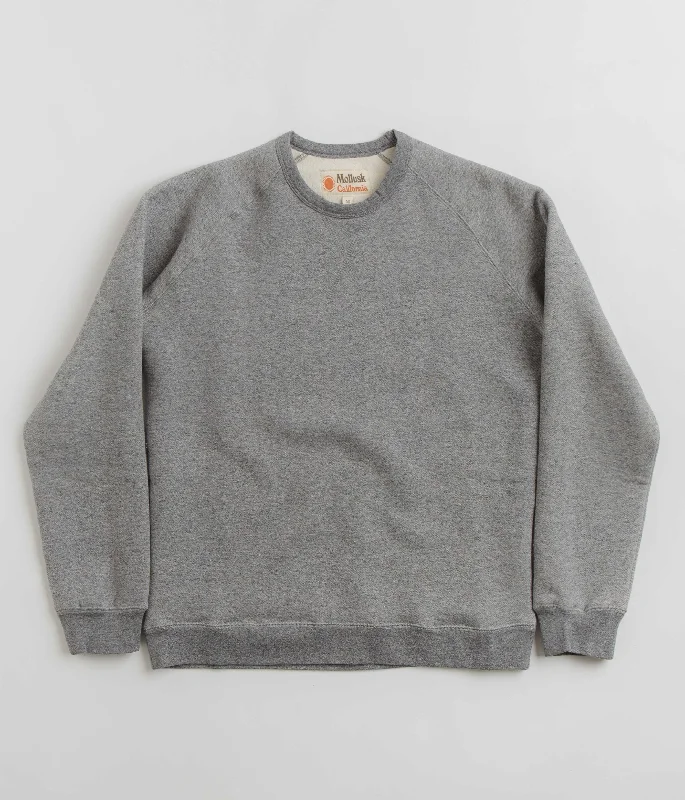 Hoodies & sweatshirts with light cotton texture-Mollusk Heavy Terry Crewneck Sweatshirt - Heather Grey