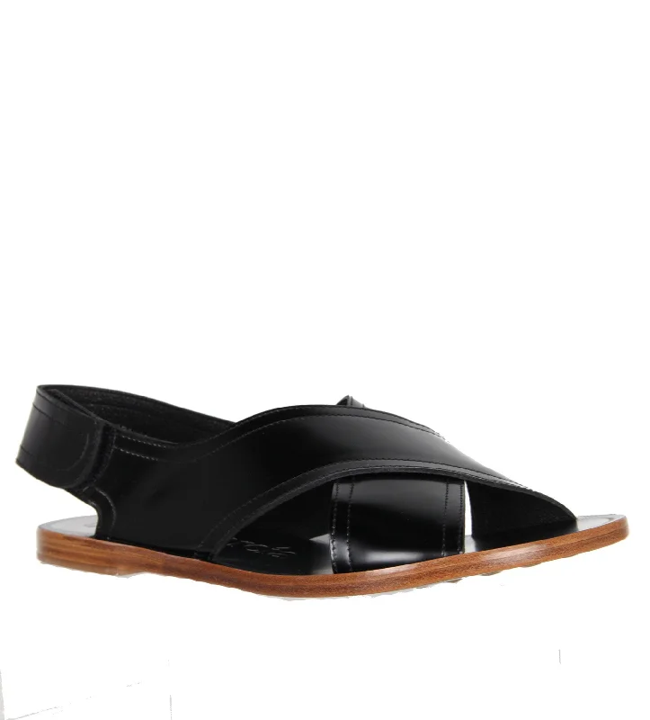 Flats with geometric rustic elegance-Zalea Gloss Calf, Black