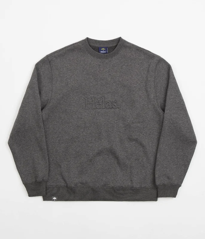 Hoodies & sweatshirts with organic cotton softness-Helas Class Relief Crewneck Sweatshirt - Dark Grey