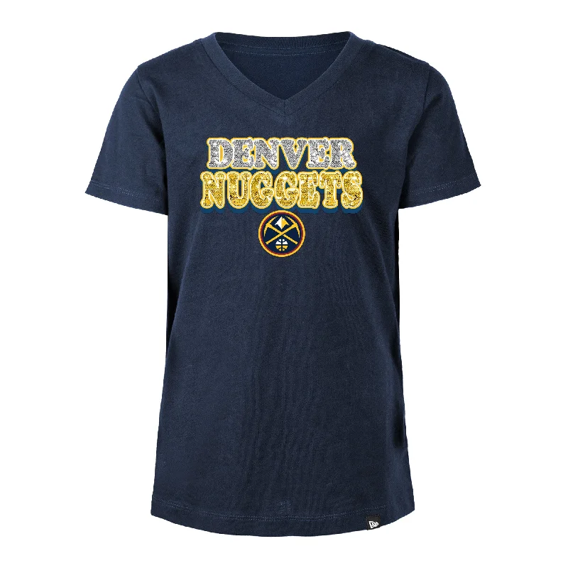 versatile sweater tops for year-round wear-Nuggets Girls FA23 Tee - Navy