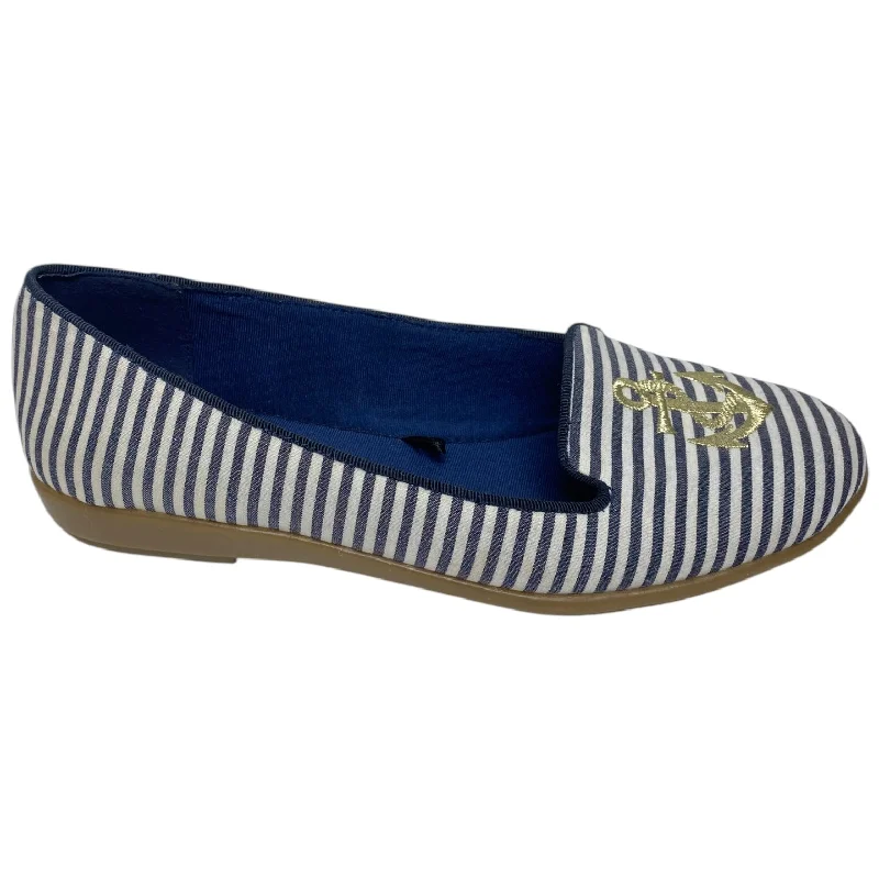 Flats with suede luxurious finish-Shoes Flats By Bass In Striped Pattern, Size: 6.5