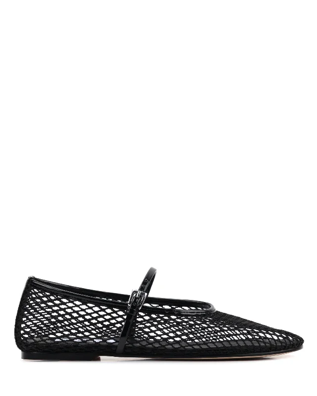 Flats with premium designer quality-Melody Black Fish Net