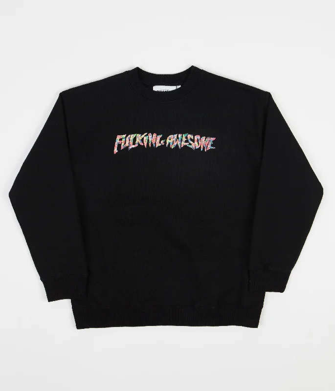 Hoodies & sweatshirts with smooth fleece sheen-Fucking Awesome Gum Stamp Crewneck Sweatshirt - Black