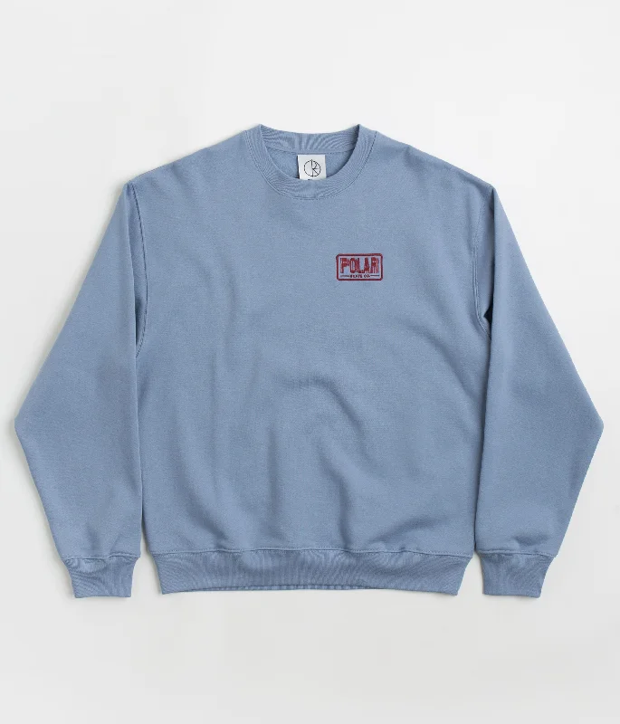 Hoodies & sweatshirts with cotton soft texture-Polar Earthquake Dave Crewneck Sweatshirt - Oxford Blue