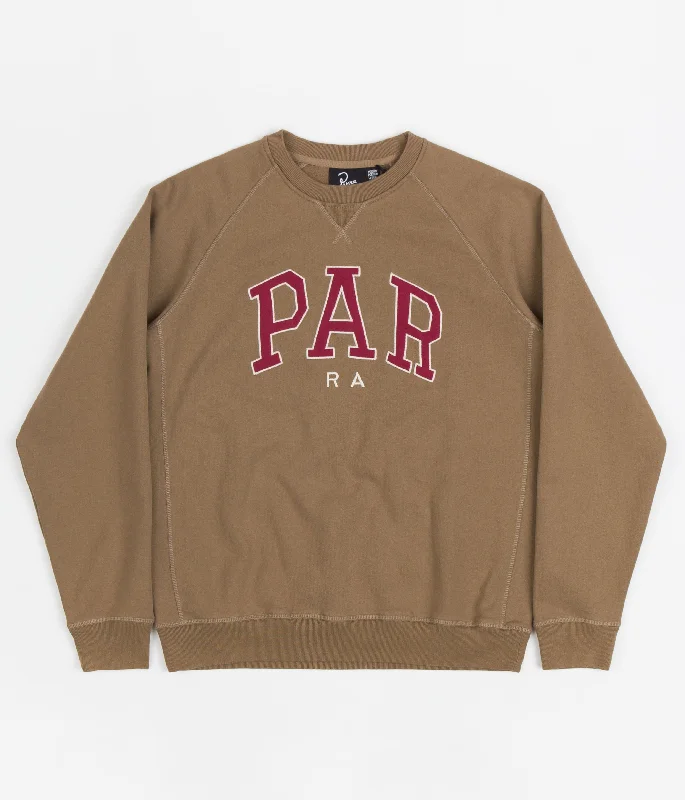 Hoodies & sweatshirts with pastel violet vibrancy-by Parra Educational Crewneck Sweatshirt - Shitake