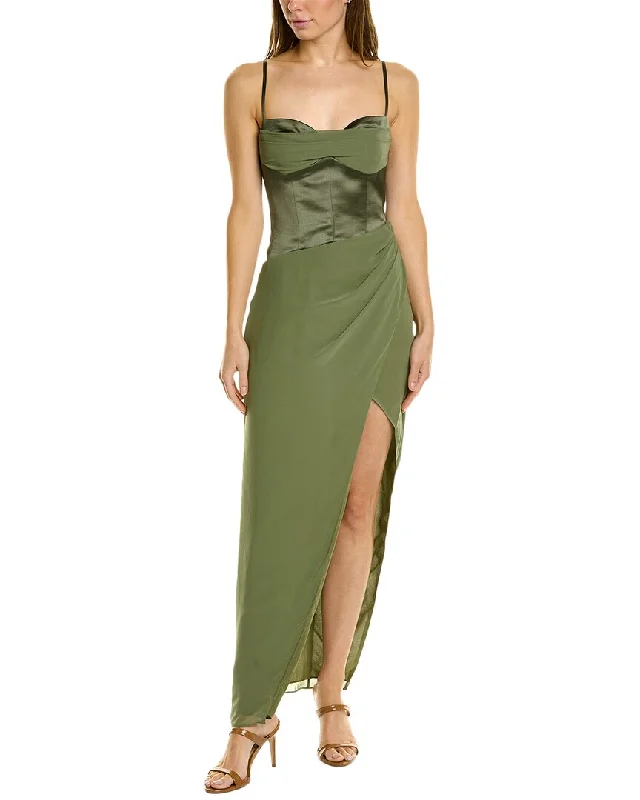 Glamorous prom maxi dresses-Nicholas Solara Silk-Blend Gown