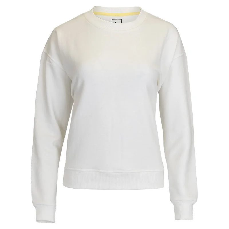 Hoodies & sweatshirts with velour durable elegance-Women`s Happiest On The Court Tennis Sweatshirt White and Pink