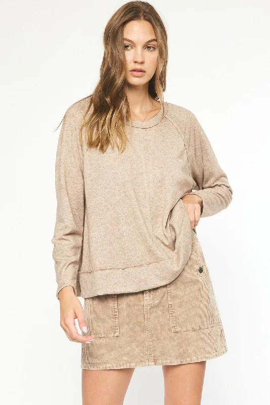 long-sleeve sweaters for warm layering-Simply It Oatmeal Top