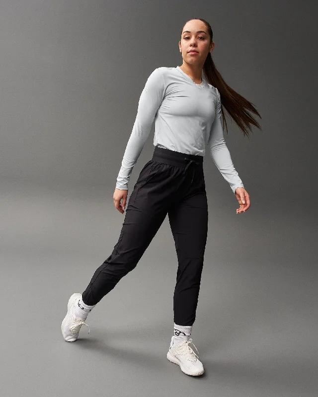 cozy cardigan tops for layering-RUDIS Performance Women's V-Neck Long Sleeve - Lunar Gray