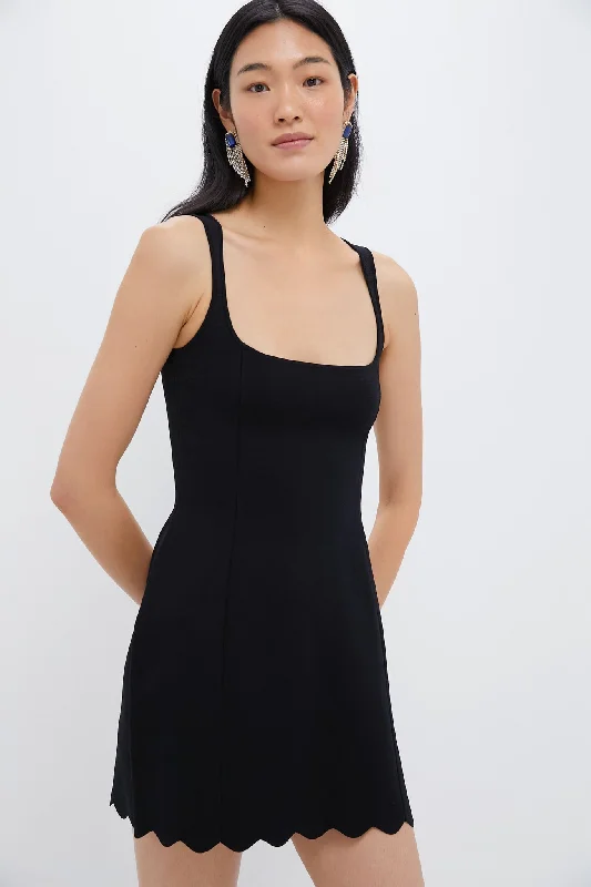 Bright party dresses-Black Fia Crepe Mini Dress