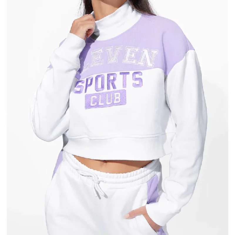 Hoodies & sweatshirts with abstract bold weaves-Women's Collegiate Tennis Sweatshirt Liquid Lilac