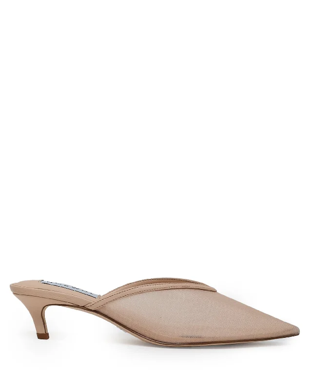 Flats with recycled rubber soles-Lenna Beige Mesh