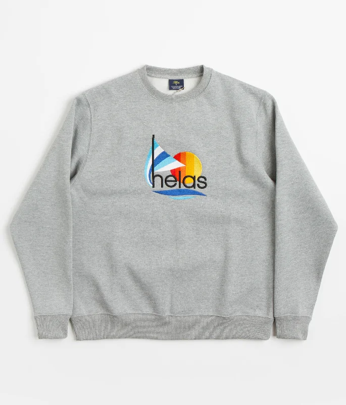 Hoodies & sweatshirts with sustainable polyester weave-Helas Sail Crewneck Sweatshirt - Heather Grey