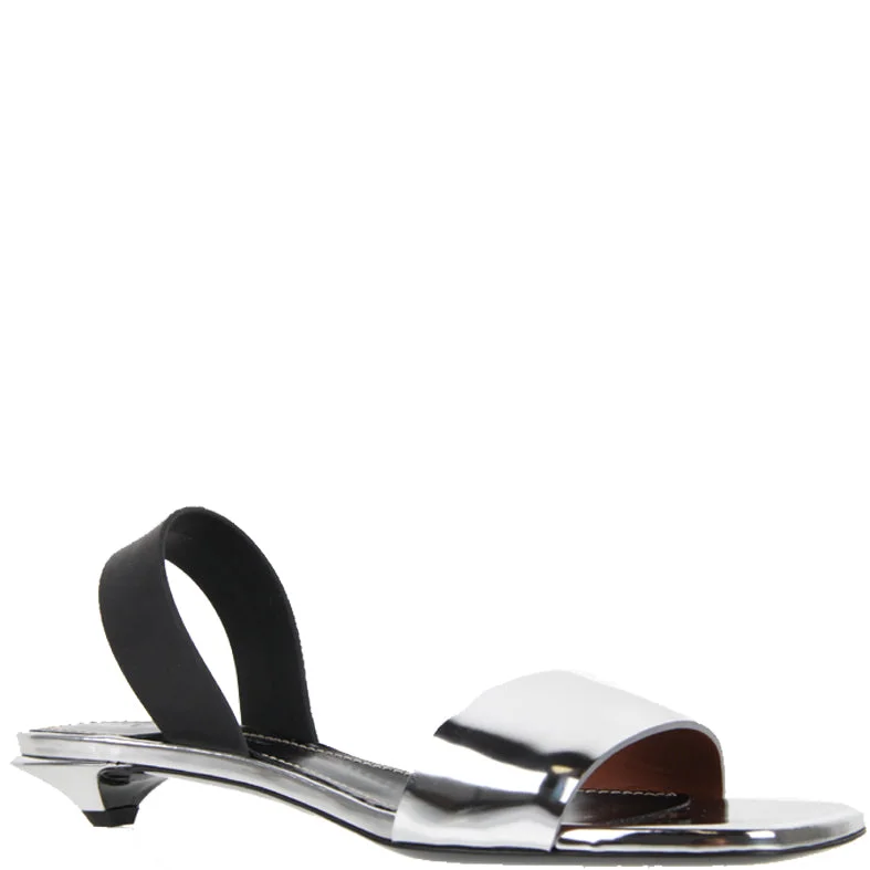 Flats with organic canvas softness-Open Slingback 20, Argento