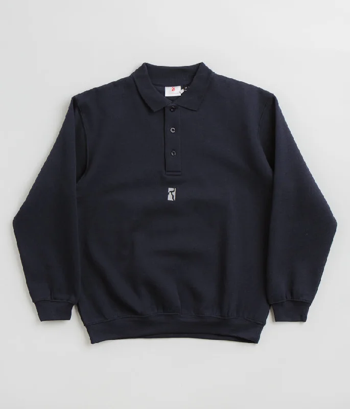 Hoodies & sweatshirts with zip-up chic comfort-Poetic Collective Heavy Polo Sweatshirt - Dark Navy