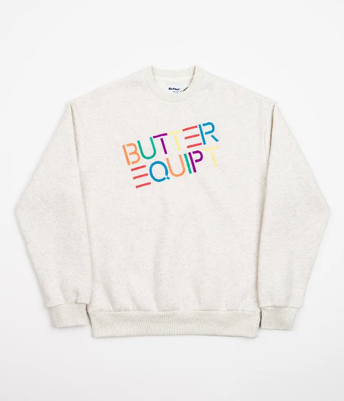 Hoodies & sweatshirts with textured jersey patterns-Butter Goods Equipt Crewneck Sweatshirt - Oatmeal