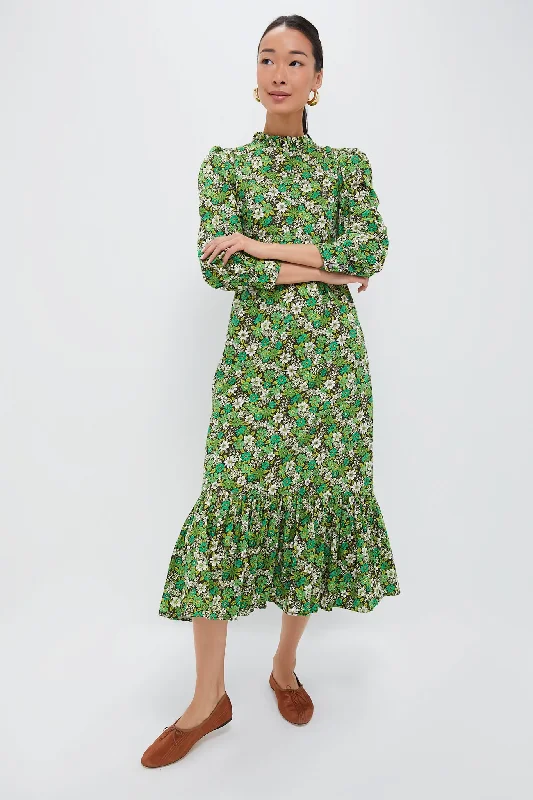 Cute polka dot maxi dresses-Lime Ditsy Petworth Dress